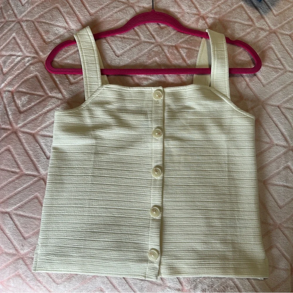 J. Crew Ribbed Button Up Tank Top - Picture 1 of 5